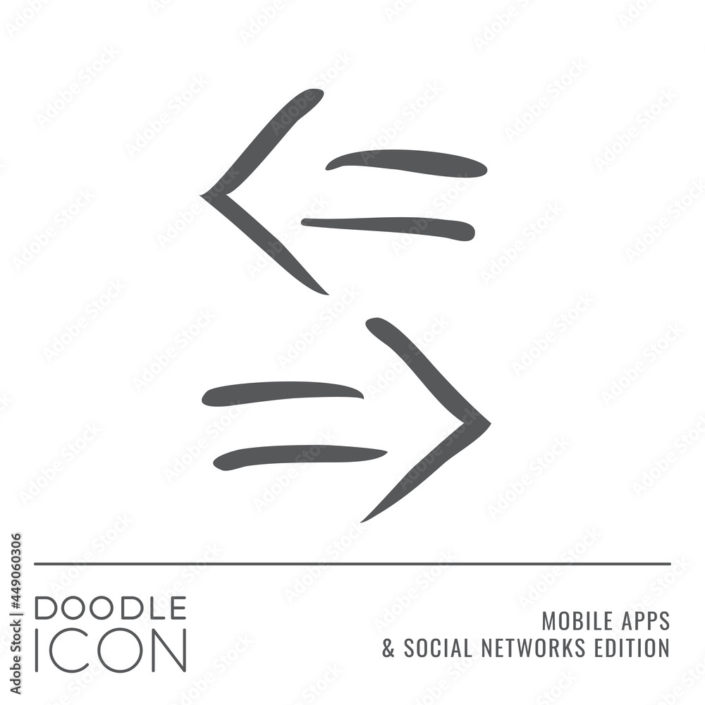 Doodle Icon Series - Left and Right Arrows Pointers as Fast Forward and Rewind Buttons Flat Outline Stroke Style Symbol in Mobile Apps and Social Networks Edition - Pictogram Graphic Design Doodle Icon Series - Left and Right Arrows Pointers as Fast Forward and Rewind Buttons Flat Outline Stroke Style Symbol in Mobile Apps and Social Networks Edition - Pictogram Graphic Design