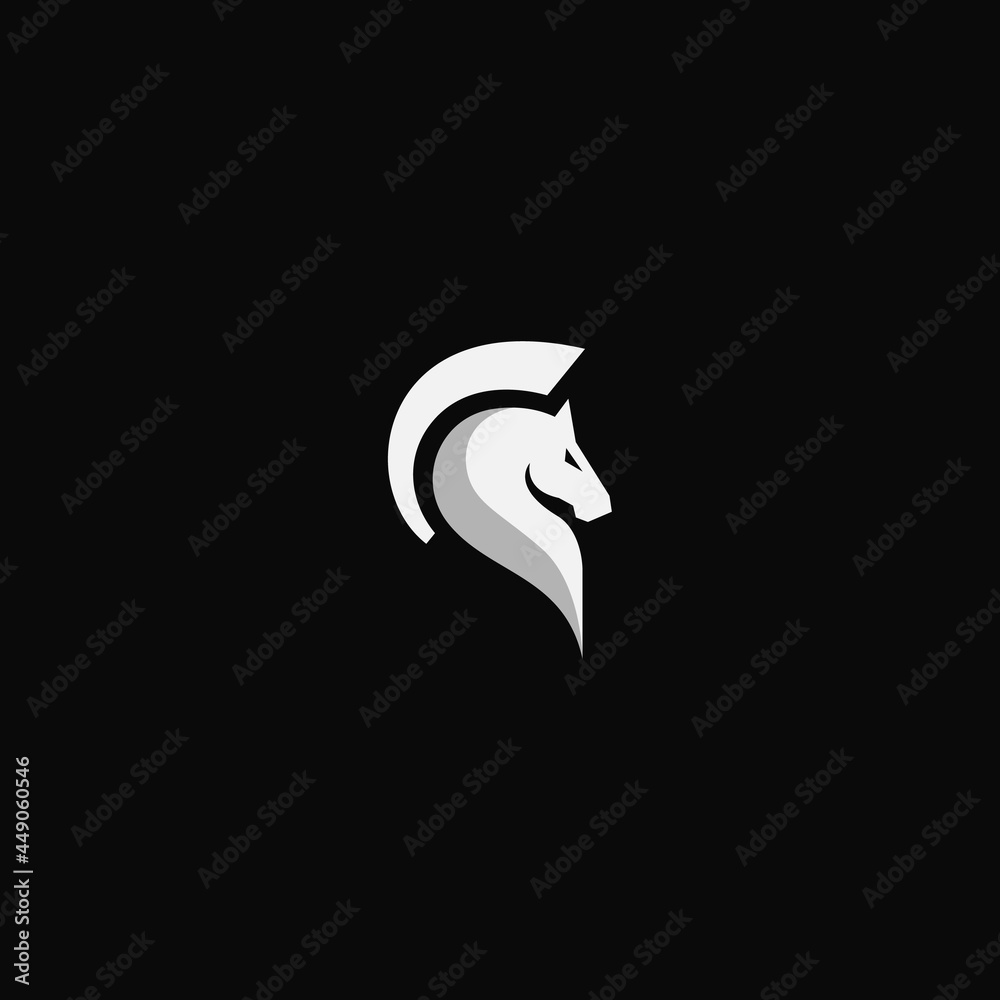 Naklejka premium horse gladiator vector logo design. logo template