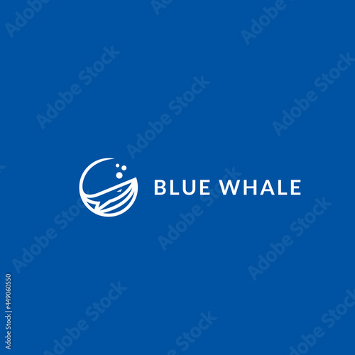 blue whale vector logo design logo template
