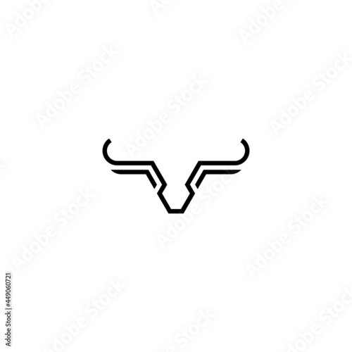bull line art vector logo design. logo template