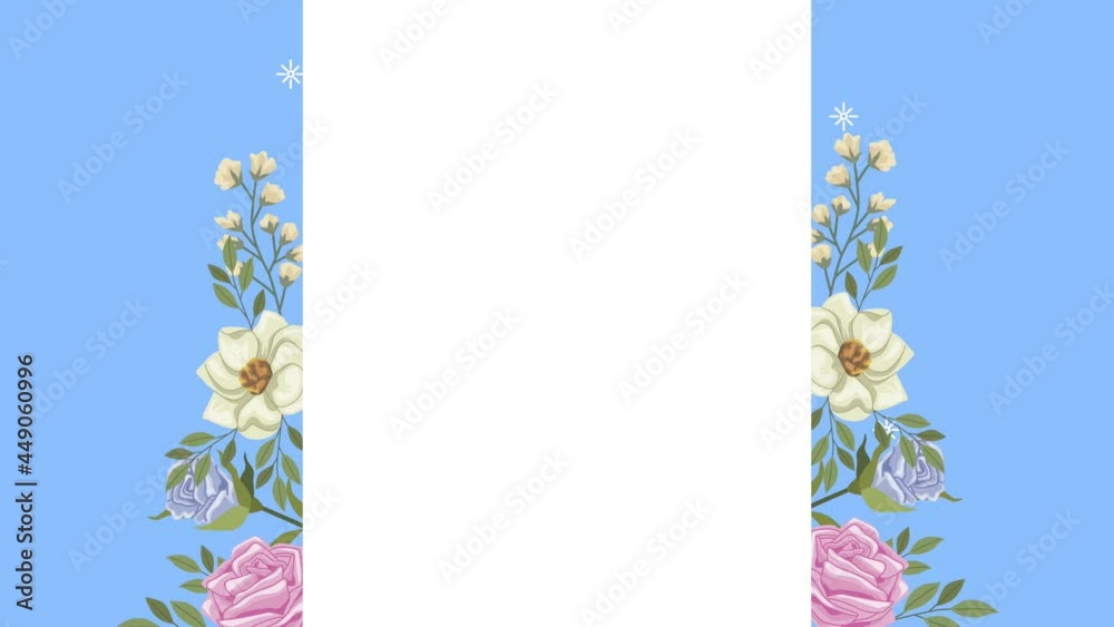 flowers garden frame decorative animation flowers garden frame decorative animation