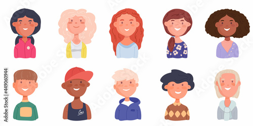 Set of different cute children.