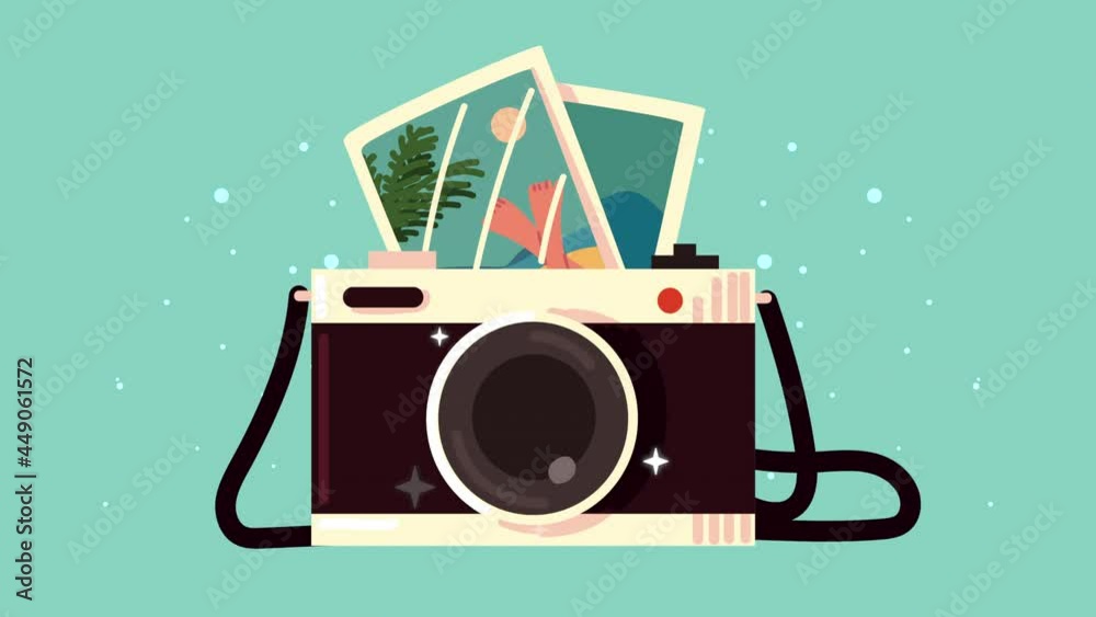 bon voyage animation with camera photographic and pictures