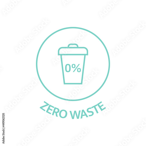 Zero waste line icon. Eco, bio pictogram. Sustainable lifestyle. Ecology logo. Save the planet. Biodegradable. Vector illustration