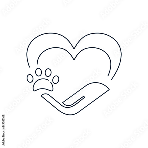 Animal welfare concept. Vector icon isolated on white background.
