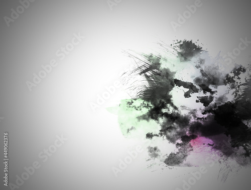abstract colorful watercolor background with paint smears spash and stripes photo