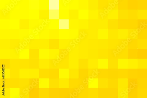 Vector pattern of square yellow pixels. Abstract pixel yellow background. Gold geometric texture from yellow squares. A backing of mosaic squares. Vector illustration