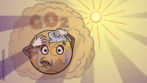 An image depicting the global greenhouse effect on the planet.