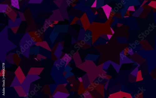Dark Pink, Red vector pattern with christmas stars.