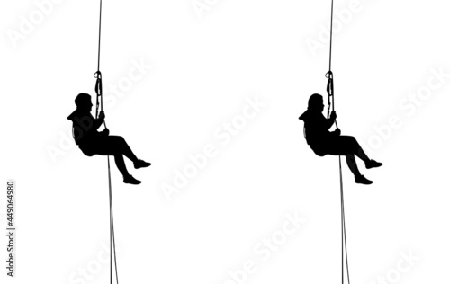 Abseiling Silhouette Vector  photo