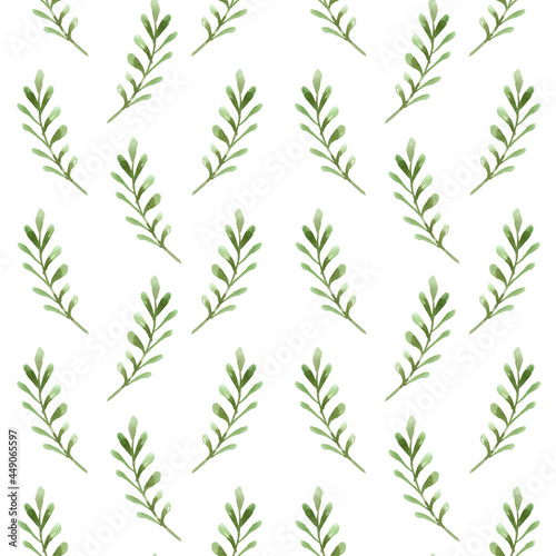 seamless pattern with green branches