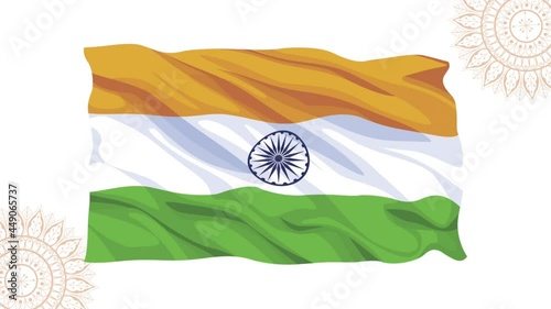 india independence day celebration with flag and ashora chakra photo