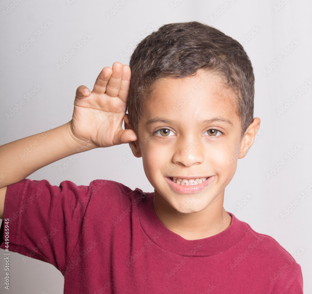Portrait of a child who smiles and waving
Portrait of a child who smiles and waving