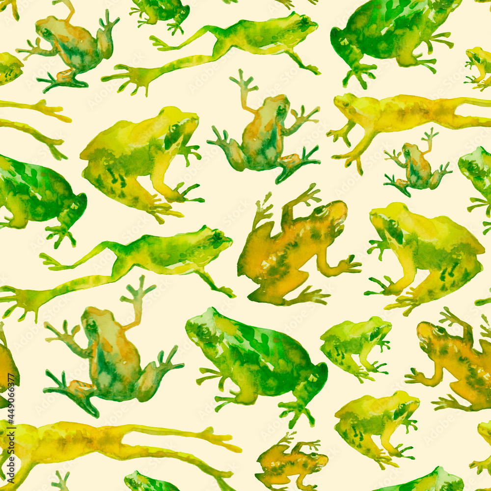 Fototapeta premium pattern with light green frogs