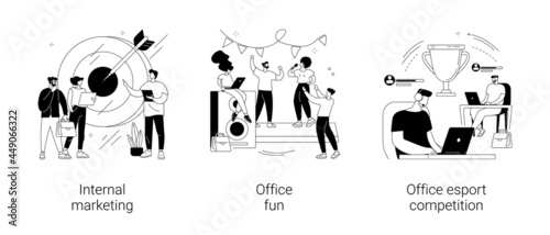 Employee engagement abstract concept vector illustrations.