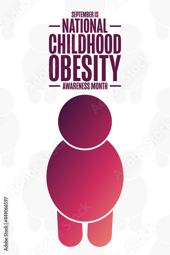 September is National Childhood Obesity Awareness Month. Holiday concept. Template for background, banner, card, poster with text inscription. Vector EPS10 illustration.