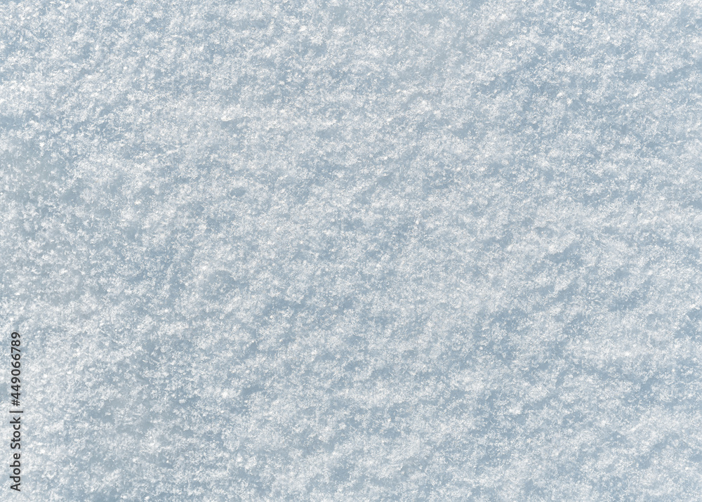 The background is snow, the view from above of the closely fallen snowflakes.
