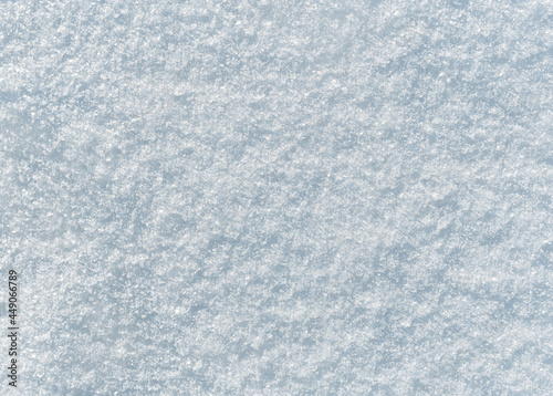 The background is snow, the view from above of the closely fallen snowflakes.