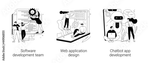 Professional programming abstract concept vector illustrations.
