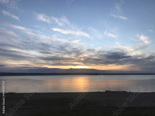 sunset on the lake