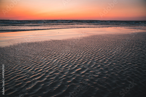 Dramatic colorful sunset at the Baltic Sea in Tallinn  capital of Estonia European destination