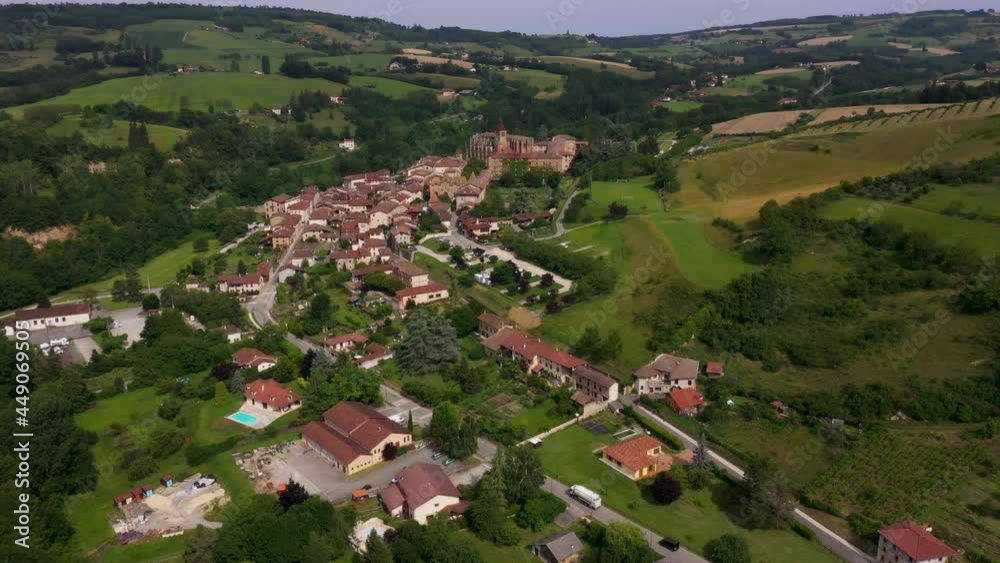 aerial view on saint antoine l'abbaye aerial view on saint antoine l'abbaye