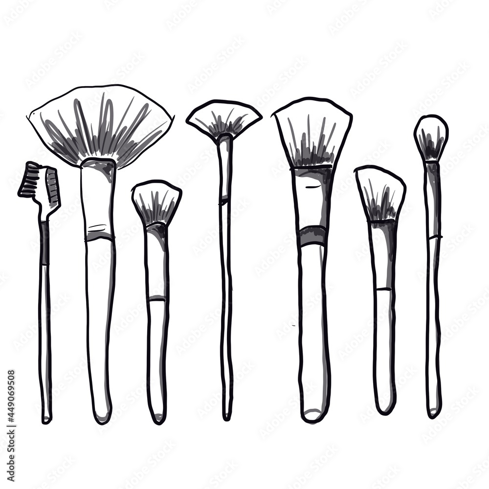 illustration of makeup bones in line art style illustration of makeup bones in line art style