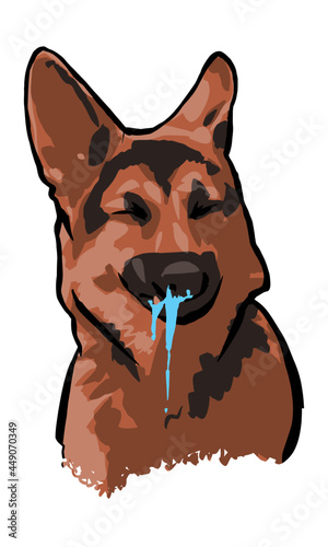 German Shepard Dog Sneezing