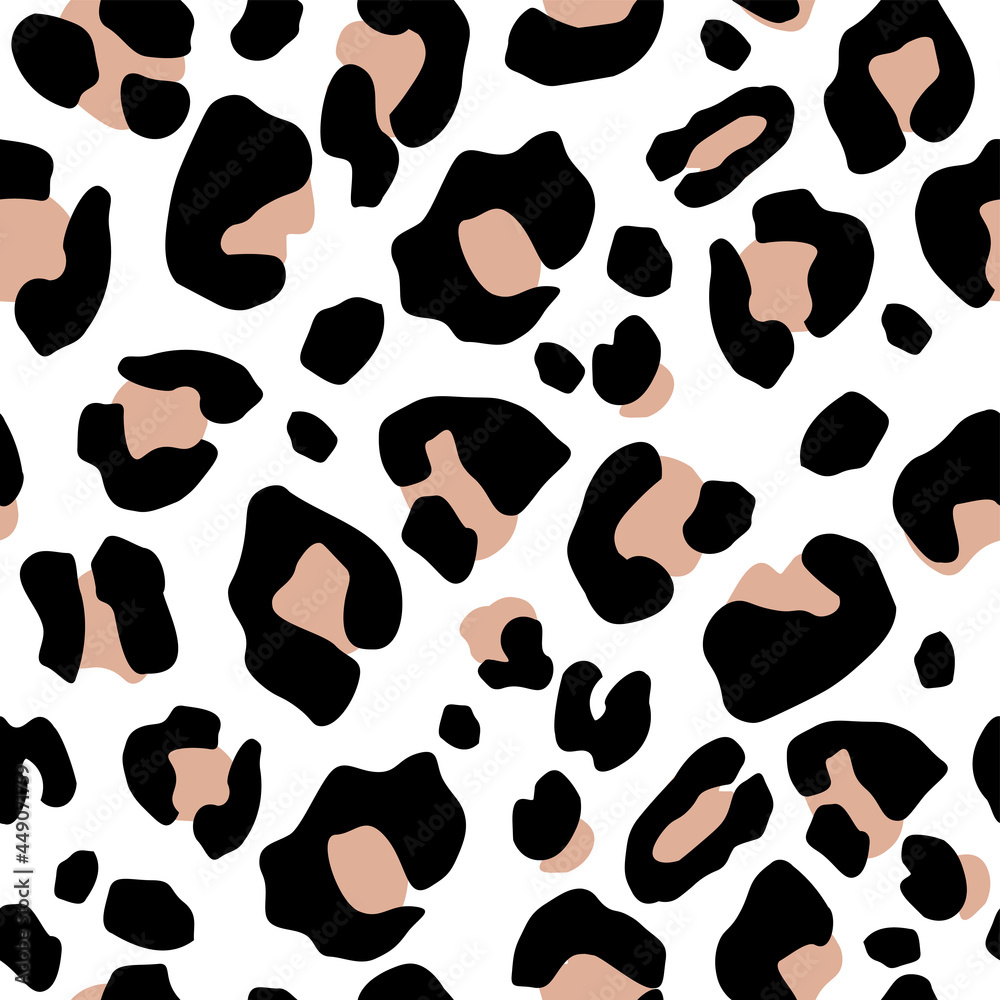 Fototapeta premium Seamless pattern with animal print. Mammalian fur. Camouflage of predators cheetah, leopard, jaguar. Background for printing. Vector illustration.