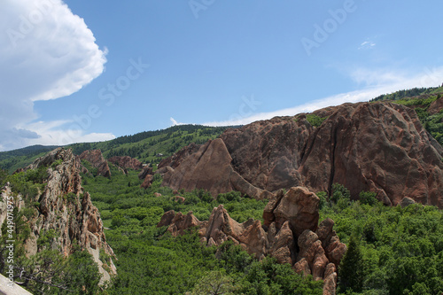 Roxborough state park landscape with sky and rock formations 