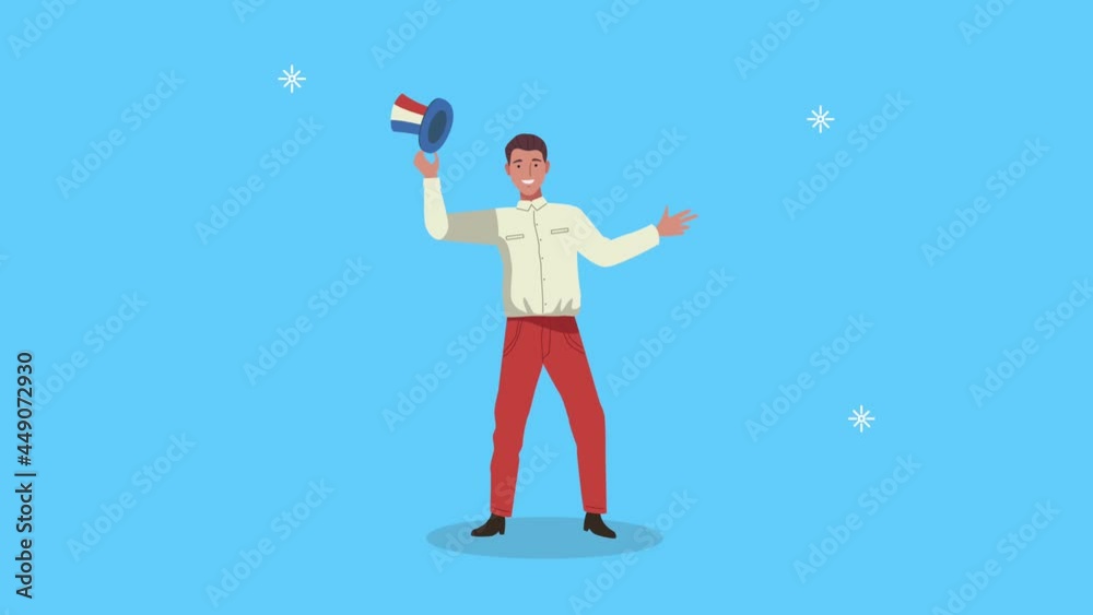 happy bastille day celebrating with man french and hat happy bastille day celebrating with man french and hat