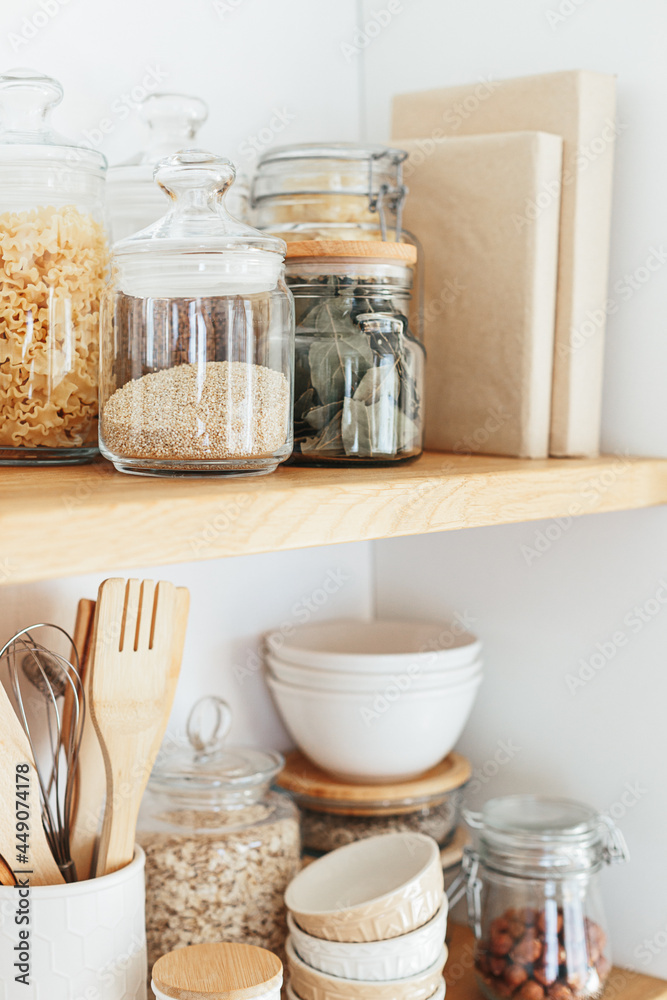 Zero Waste Kitchen: Glass jars in the pantry  Kitchen jars storage,  Kitchen jars, Eco kitchen