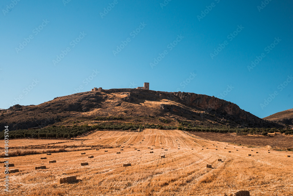Medieval castle on top of a mountain Medieval castle on top of a mountain
