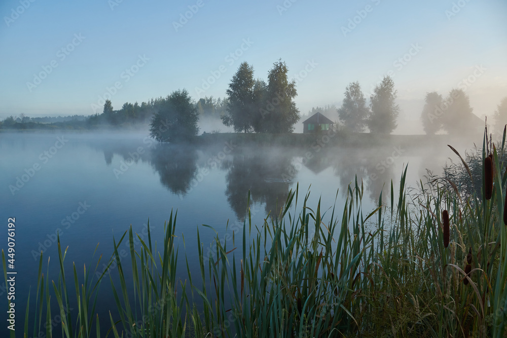 Fishing on the lake. Reflection in water. Recreation center. August 2021. Fishing on the lake. Reflection in water. Recreation center. August 2021.