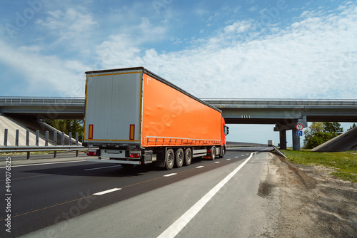 freight truck on the road. transportation.