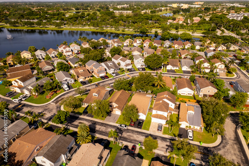 Aerial photo homes in Sunrise Weston Florida USA photo