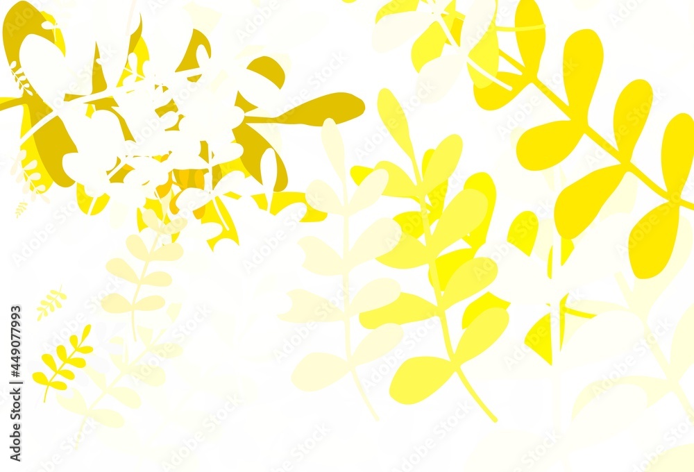 Light Green, Yellow vector doodle pattern with leaves. Light Green, Yellow vector doodle pattern with leaves.