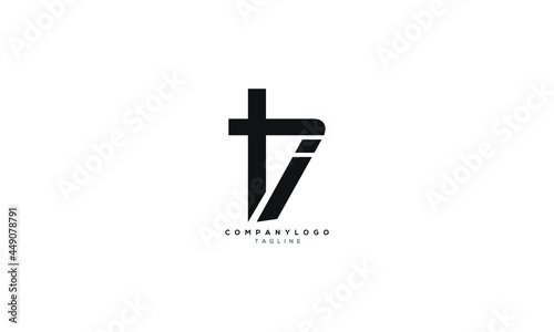 TI, T7, Abstract initial monogram letter alphabet logo design photo