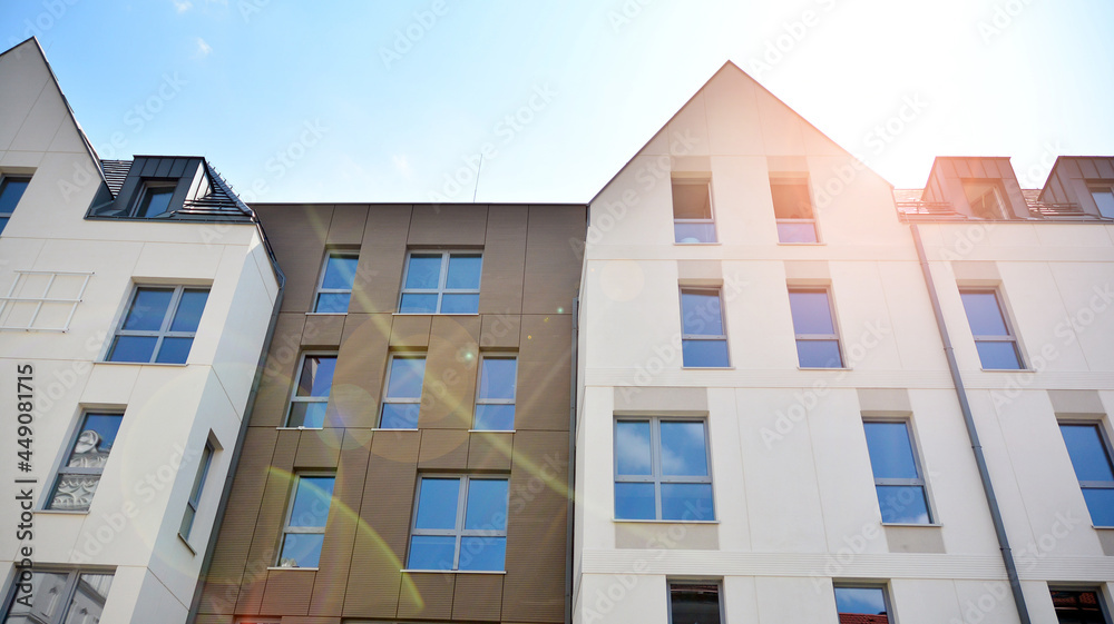 custom made wallpaper toronto digitalDetailed view of modern townhouses in row of. Original townhouses in a residential area. Buildings predominantly made of glass, steel and concrete.