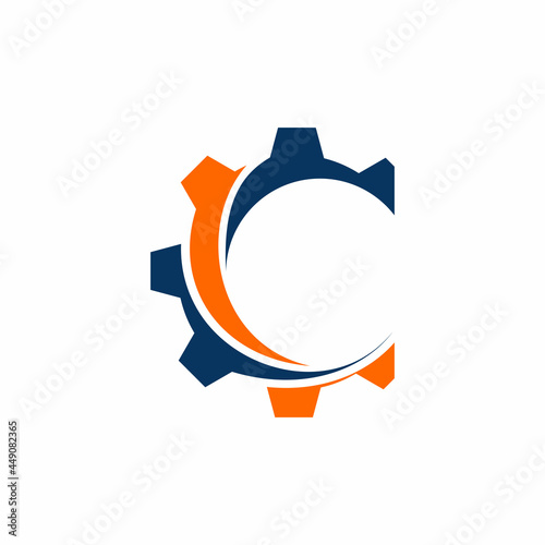 Letter C Gear Modern Abstract Logo Design Template, Letter C Gear Logo Vector Design. Gear icon Stock illustration.
