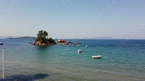 Ellinikon Beach, saint Nikolas, Greek Island of Evia, drone video shot photo