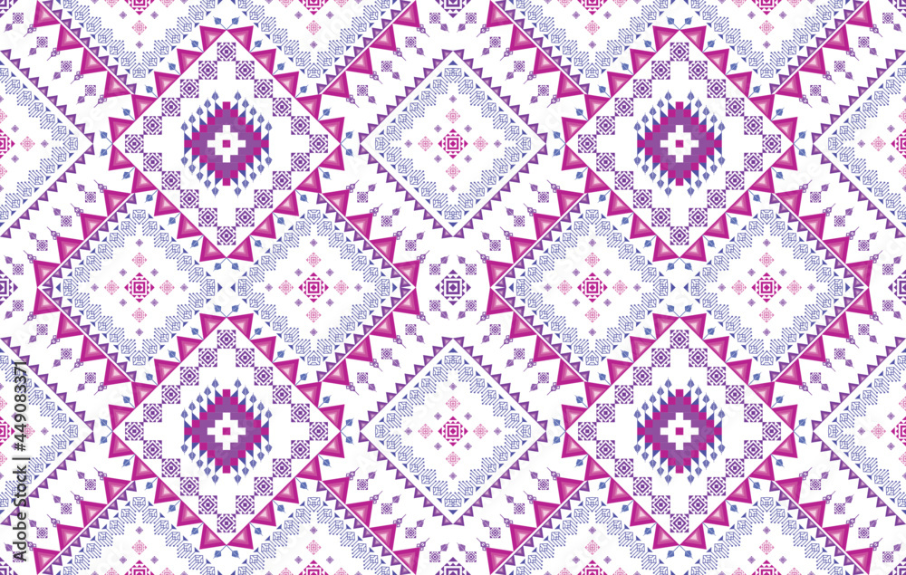 Ikat geometric Indian ethnic pattern design for background, fabric, clothing, wrapping, textile, texture, decoration, wallpaper, native, boho, mandala, traditional embroidery vector background Ikat geometric Indian ethnic pattern design for background, fabric, clothing, wrapping, textile, texture, decoration, wallpaper, native, boho, mandala, traditional embroidery vector background