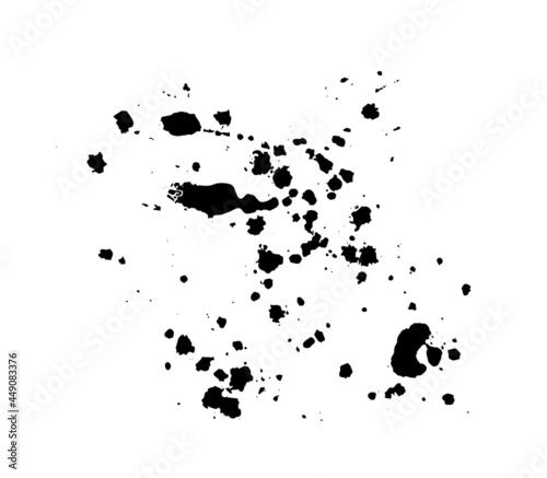 Paint stains black blotch background. Grunge Design Element. Brush Strokes. Vector illustration