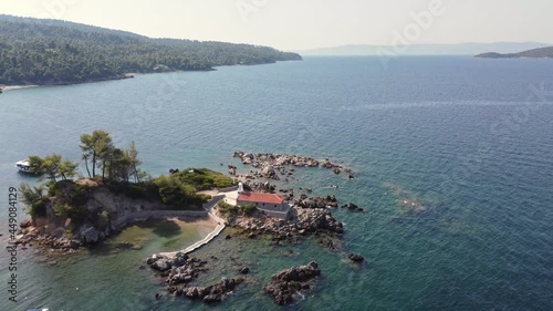 Ellinikon Beach, saint Nikolas, Greek Island of Evia, drone video shot photo