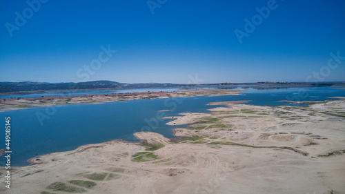 Low water levels at Folsom Lake in California 