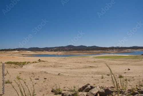 Low water in Folsom lake due to drought 