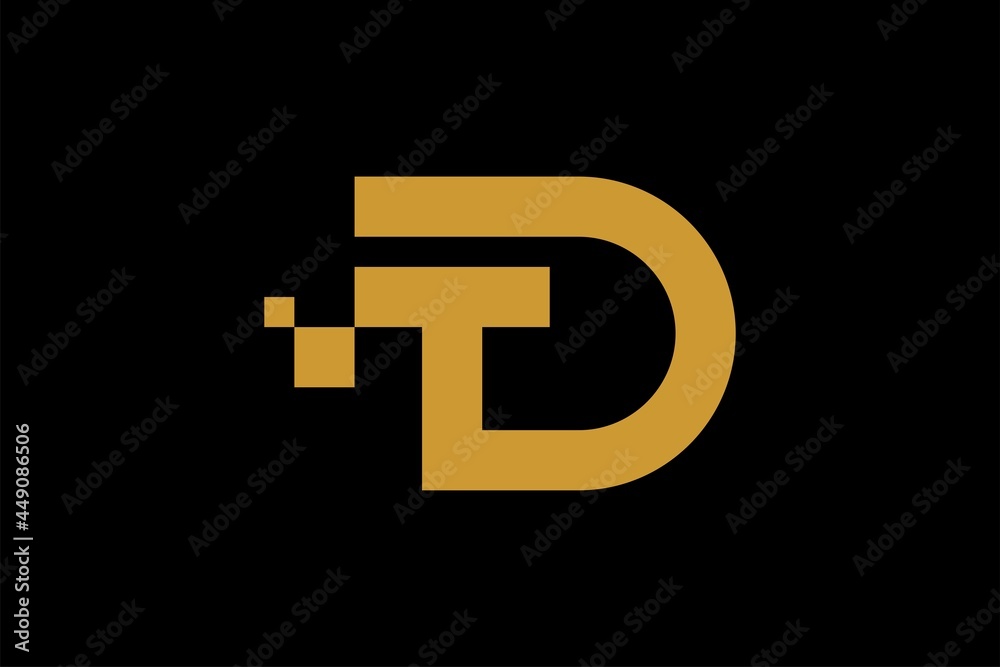 Letter DT and cross logo design vector. Monogram DT logo symbol. Letter DT and cross logo design vector. Monogram DT logo symbol.