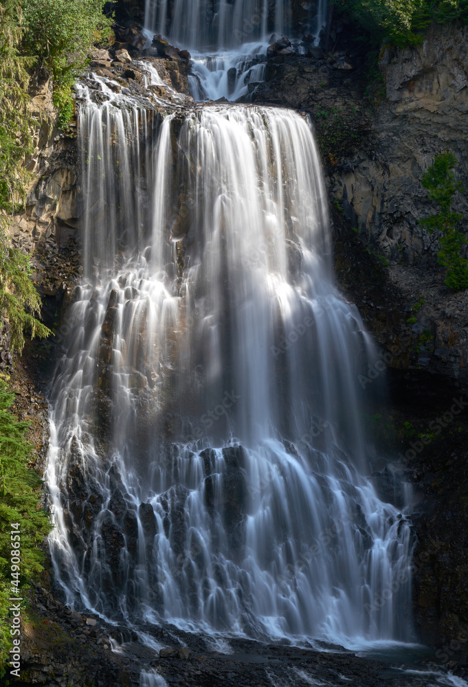 Fototapeta premium Alexander Falls Whistler British Columbia vertical. Spectacular Alexander Falls in Whistler, British Columbia, Canada.