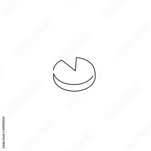 Continuous line drawing of pie chart, concept business or finance, object one line, single line art, vector illustration