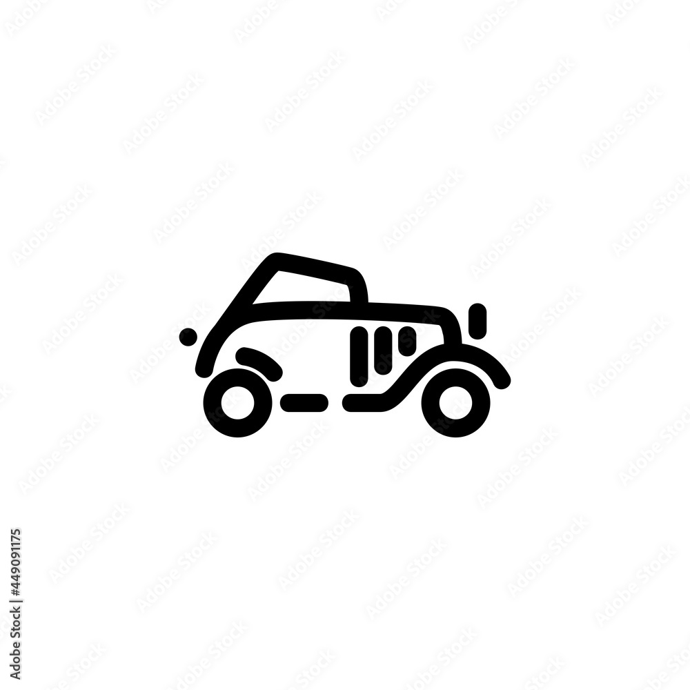 Vintage Car Monoline Icon Logo for Graphic Design